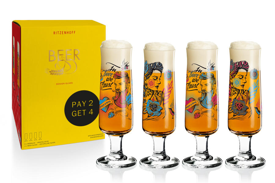 Bicchiere Birra 300ml Nonno | Regalo Originale Per Lui | Vetro Serie Love RITZENHOFF - 2